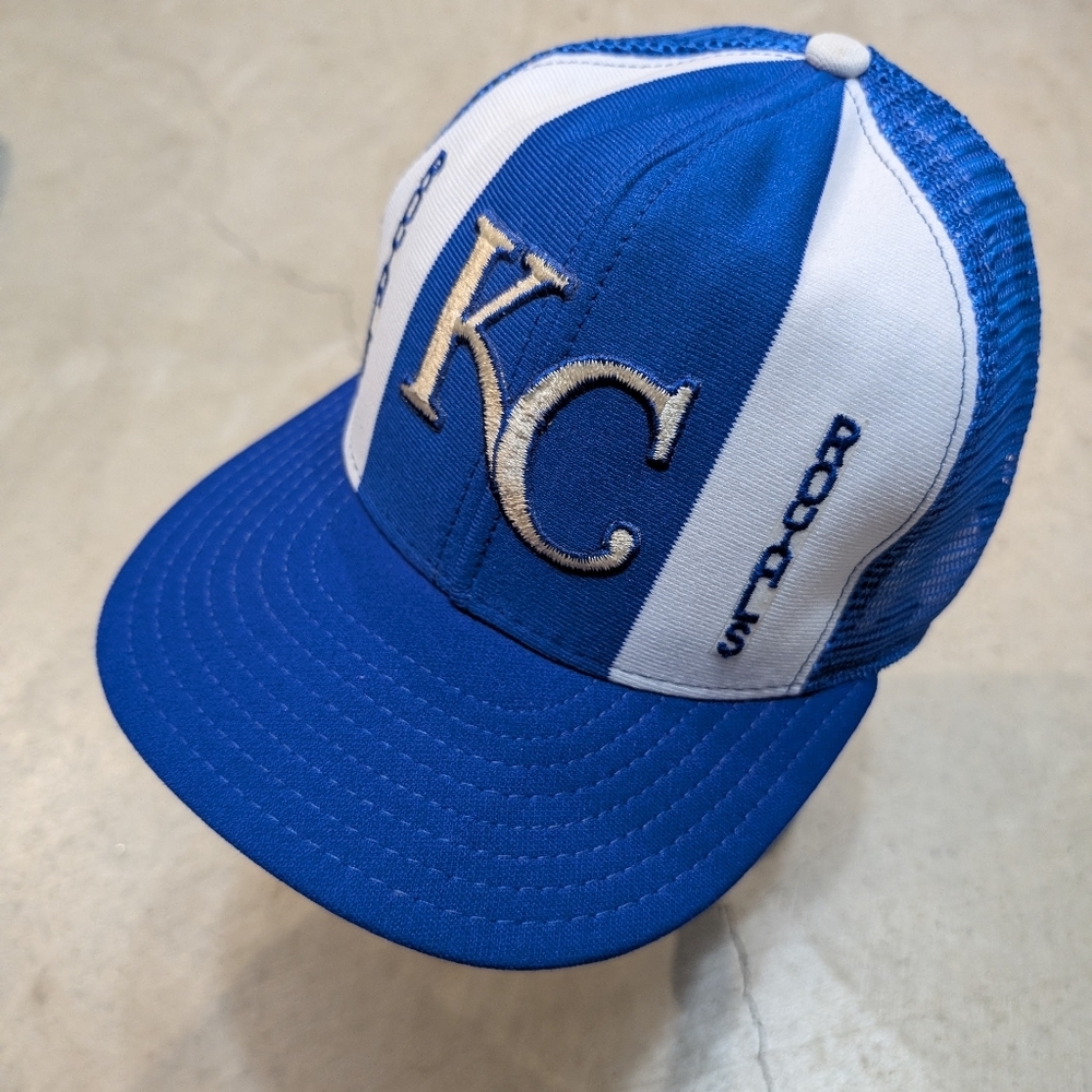 VTG Kansas City Royals Lucky Stripes Trucker Hat USA Made Baseball